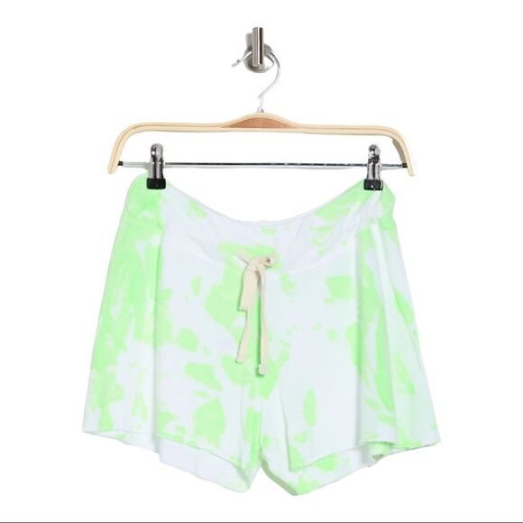 Sundry Drawstring Printed Cutoff Shorts In Tie Dye Pop Lime - Picture 1 of 7